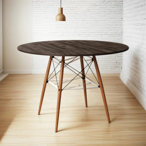 Mesa De Jantar Eiffel Wood Redonda 110cm