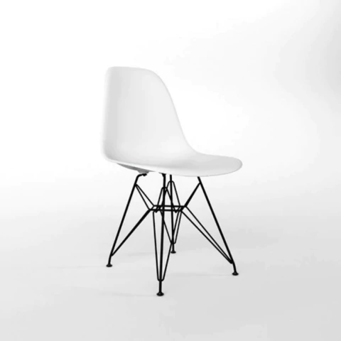 Sala De Jantar Industrial Clips Preto137cm -6 Cadeiras Eames na internet