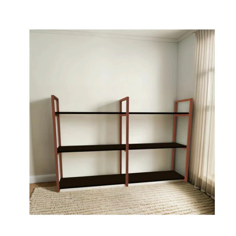 Nicho De Parede Industrial Ferro Cobre 100cm 3 Prateleiras - Up Home Decor