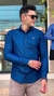 Camisa Social Masculina Jeans Manga Longa Slim 100% Algodão Elegante Botão Luxo - comprar online