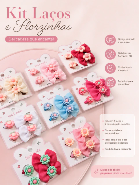 Kit Elásticos e Presilhas Laço