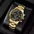 Luxo masculino pulseira de ouro relógios de negócios aço inoxidável relógio - comprar online