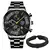 Luxo masculino pulseira de ouro relógios de negócios aço inoxidável relógio - comprar online