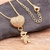 Imagem do Colar Feminino Coração Menino e Menina Banhado a Ouro 18k