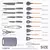 Imagem do Kit Gourmet Cozinha Completa – 19 Peças com Facas em Aço Inox