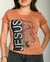 Tshirt Algodão Premium Jesus Leão Marrom na internet