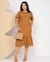 Vestido Babado Peça, Creia e Receba - Marrom Claro