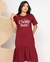 Vestido Babado Cristo Vive - Marsala - loja online