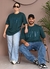 Camiseta Oversized Premium Jesus - Verde Petróleo - comprar online