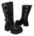 Botas Borcego Mujer Hebillas Caña Alta Larga Tendencia Moda