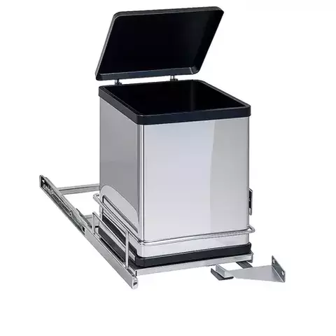 Porta Residuos Extraíble Bajo Mesada de Acero Inoxidable - comprar online