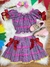 Conjunto Infantil Junino Ciganinha Rosa Chiclete Xadrez Colorido - comprar online