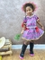 Conjunto Infantil Junino Ciganinha Rosa Chiclete Xadrez Colorido - comprar online