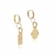 BRINCO ZIRCONIA ARGOLA M + MEDALHA + CARTA SEMIJOIA