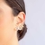 BRINCO EAR CUFF JARDIM FLORES ZIRCÔNIA BRANCA