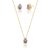 CONJUNTO BRINCO+CORRENTE ZIRCONIA+PEDRA GOTA