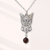COLLAR PLATA .925 GATO GATITO con OJO DE TIGRE