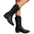 Botas Martin femininas de salto grosso e bico fino, comprimento médio da pantur