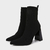 Botas de salto alto geométricas marrom amarelo, salto grosso, retrô, cano curt