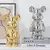 Decoração de cerâmica de urso Dourado em estilo tijolo estético