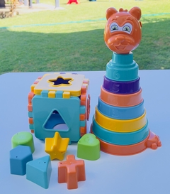 Urso + Cubo kit - Brinquedo De Montar e Encaixar - Brinque Sempre