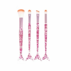 Kit Pincéis Sereia Rosa 4 Peças