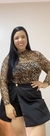 Manga longa tule animal print - comprar online