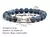Pulseira Masculina de Pedra Vulcânica com Pingente de Haltere – Estilo e Força no Seu Pulso