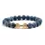 Pulseira Masculina de Pedra Vulcânica com Pingente de Haltere – Estilo e Força no Seu Pulso - Plenoy