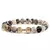 Pulseira Masculina de Pedra Vulcânica com Pingente de Haltere – Estilo e Força no Seu Pulso - Plenoy