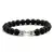 Pulseira Masculina de Pedra Vulcânica com Pingente de Haltere – Estilo e Força no Seu Pulso - comprar online