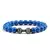 Imagem do Pulseira Masculina de Pedra Vulcânica com Pingente de Haltere – Estilo e Força no Seu Pulso