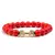 Pulseira Masculina de Pedra Vulcânica com Pingente de Haltere – Estilo e Força no Seu Pulso - comprar online