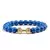 Pulseira Masculina de Pedra Vulcânica com Pingente de Haltere – Estilo e Força no Seu Pulso