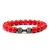 Pulseira Masculina de Pedra Vulcânica com Pingente de Haltere – Estilo e Força no Seu Pulso - loja online