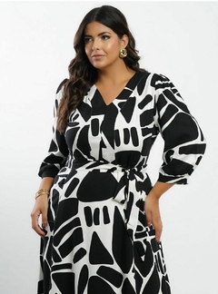 Vestido Meia Manga Estampado na internet