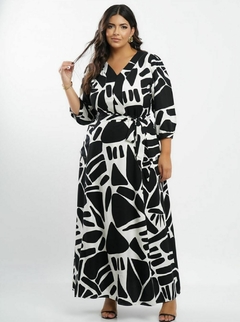 Vestido Meia Manga Estampado - Borboleta Plus Size