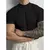 Primavera verão elástico confortável camiseta masculina pequena gola alta lis - comprar online