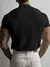 Primavera verão elástico confortável camiseta masculina pequena gola alta lis - loja online