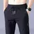 Calças masculinas de seda gelo 2024 verão novo preto cinza fino negócios calças casuais ao ar livre elástico respirável perna reta sweatpants - OldManey