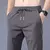 Calças masculinas de seda gelo 2024 verão novo preto cinza fino negócios calças casuais ao ar livre elástico respirável perna reta sweatpants na internet