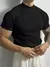 Primavera verão elástico confortável camiseta masculina pequena gola alta lis - loja online