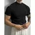 Imagem do Primavera verão elástico confortável camiseta masculina pequena gola alta lis