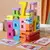Blocos de Construção de Madeira Coloridos – Jogo de Empilhamento Montessori - comprar online