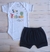 Conjunto Bebê Suedine Premium Estampa Dino Body e Short