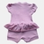 Roupa de Bebê Menina Macacão Curto Bordado Gatinha e Babado - comprar online