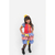 Vestido Infantil Fantasia Junina Menina Luxo Vermelho e Azul