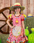 Vestido Infantil Festa Junina Menina Luxo Xadrez Vermelho