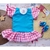 Vestido Bebê Festa Junina Rosa Turquesa Luxo Caipira e Laço - comprar online