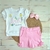 Conjunto Infantil Menina Camiseta e Short Suedine Algodão Linda do Jardim